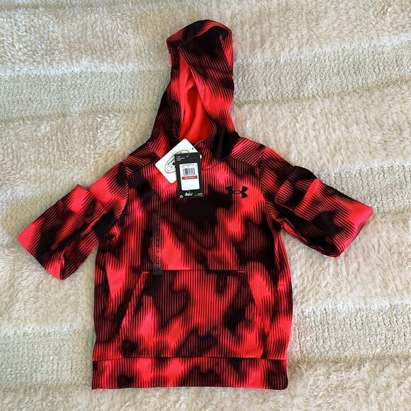 Under Armour Boys' Armour Fleece® Printed Hoodie, Beta / Black, XS, NWT - Picture 4 of 8